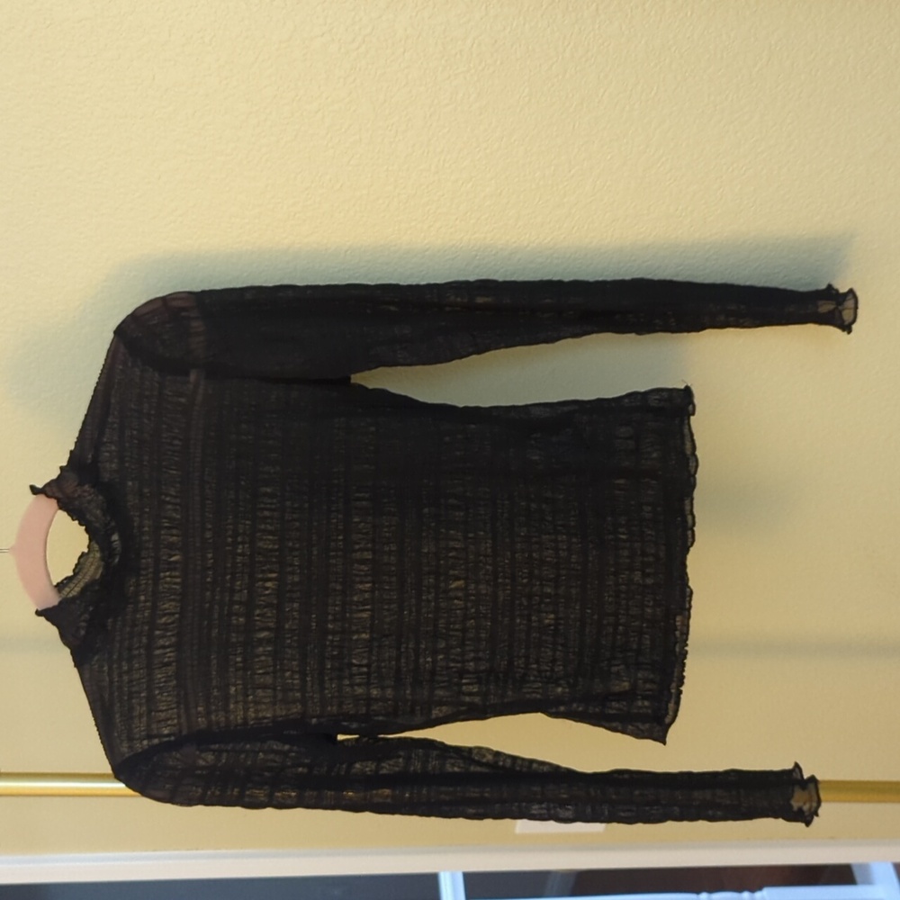 Pilcro Smock Mesh Turtleneck Top